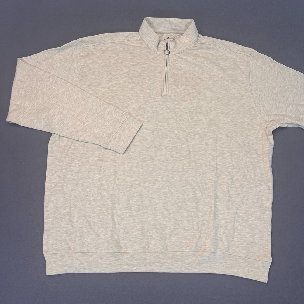 Horn Legend Men's Size 3XL 1/4 Zip‎ Pullover Heather Beige Cotton Modal No Tag